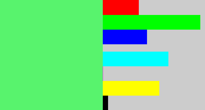 Hex color #58f36d - light bright green