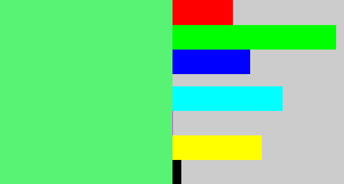 Hex color #58f374 - light bright green