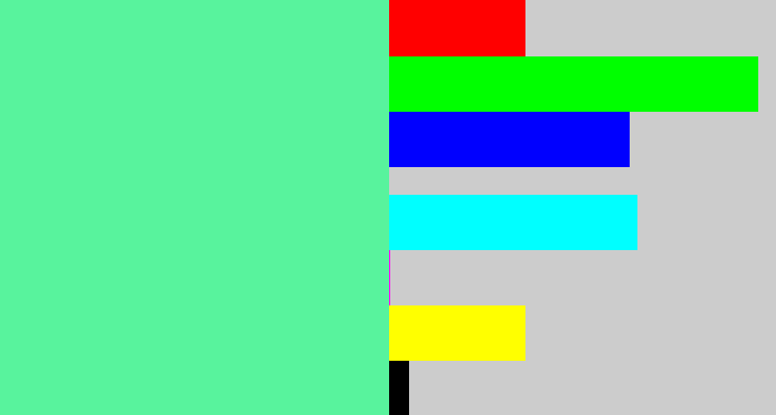 Hex color #58f39d - light green blue