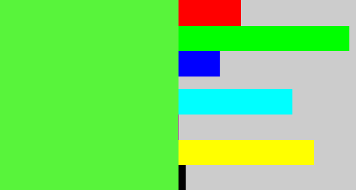 Hex color #58f43b - light neon green