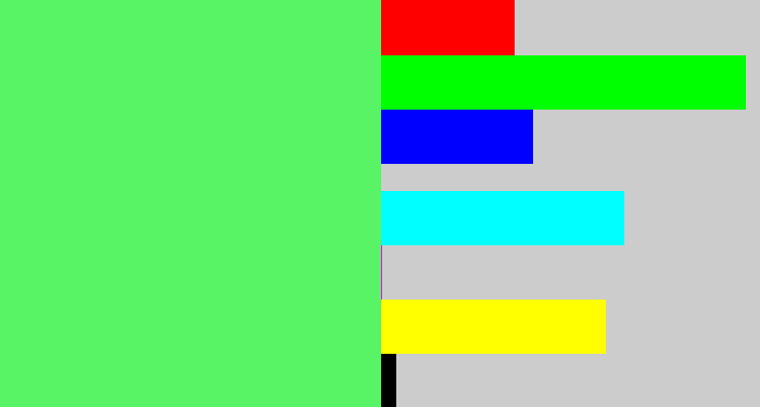 Hex color #58f465 - light bright green