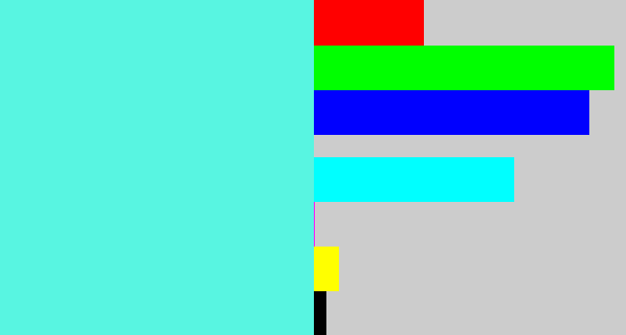 Hex color #58f5e1 - tiffany blue