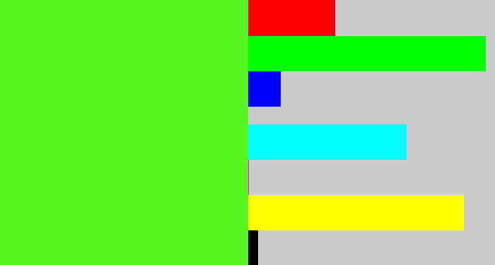 Hex color #58f620 - green apple