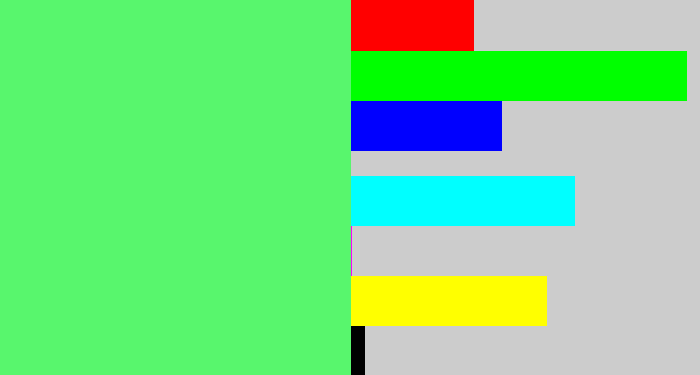 Hex color #58f66d - light bright green