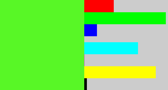 Hex color #58f726 - toxic green