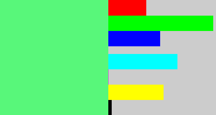 Hex color #58f77a - lightgreen