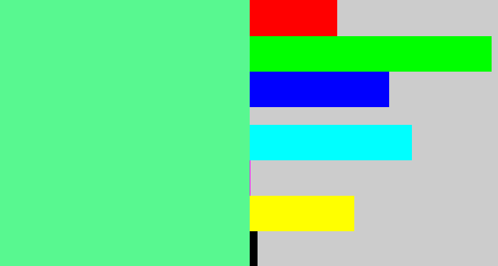 Hex color #58f890 - sea green