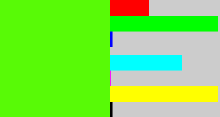 Hex color #58fa06 - bright lime green