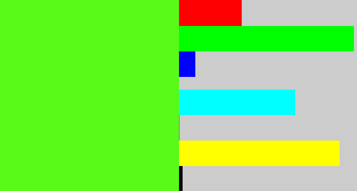 Hex color #58fa18 - bright lime green