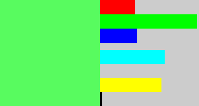 Hex color #58fb5f - light bright green