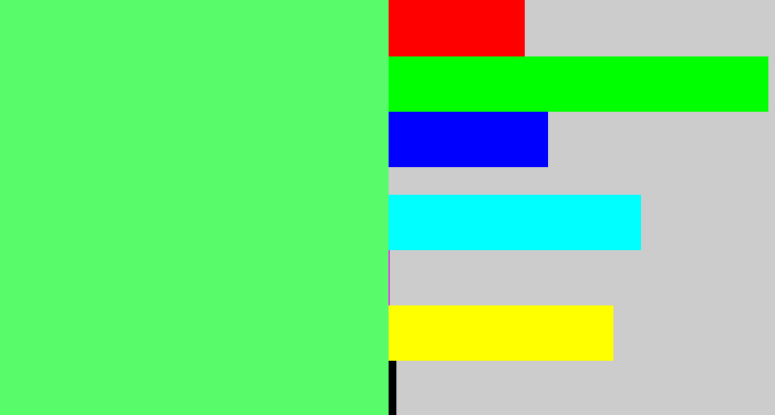 Hex color #58fb69 - light bright green