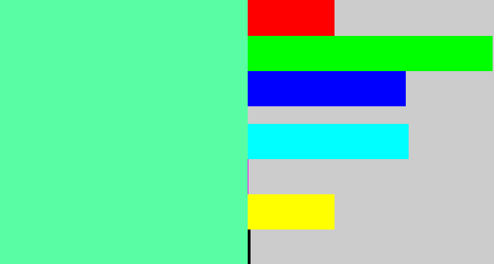 Hex color #58fda4 - light green blue
