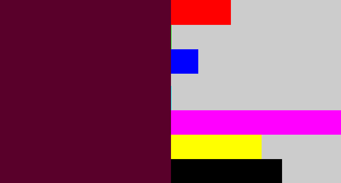 Hex color #59002a - burgundy
