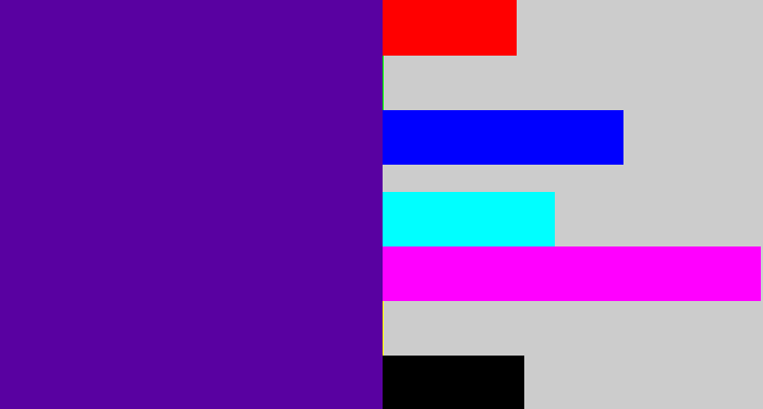 Hex color #5901a1 - violet blue
