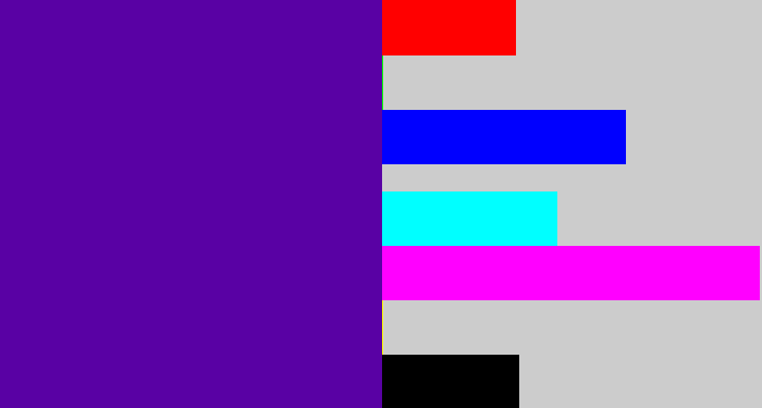 Hex color #5901a4 - violet blue