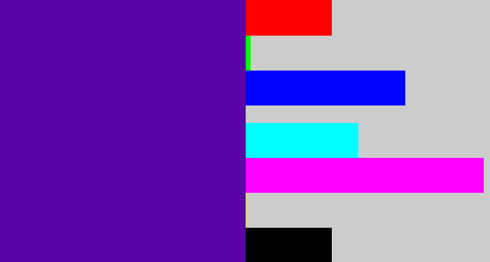 Hex color #5905a6 - violet blue