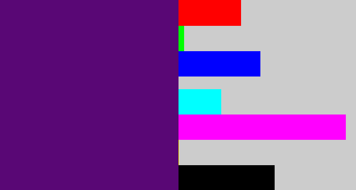 Hex color #590775 - royal purple