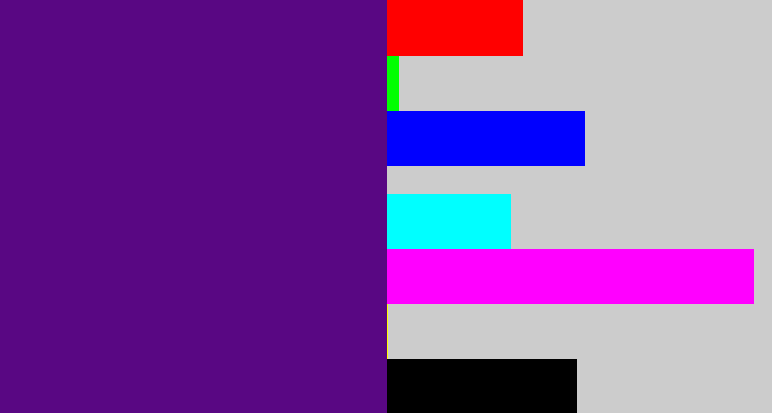 Hex color #590783 - royal purple