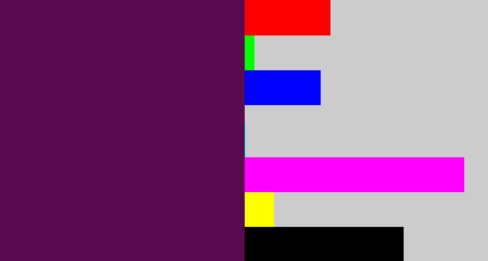 Hex color #59094e - plum purple