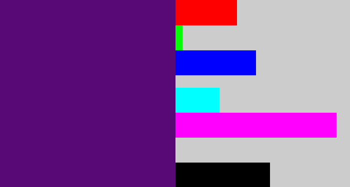 Hex color #590976 - royal purple