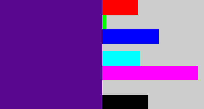 Hex color #59098d - royal purple