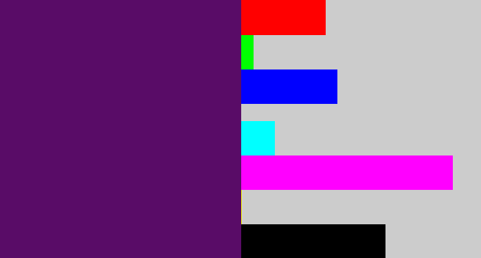 Hex color #590c67 - royal purple