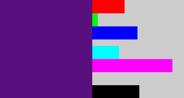 Hex color #59107e - royal purple