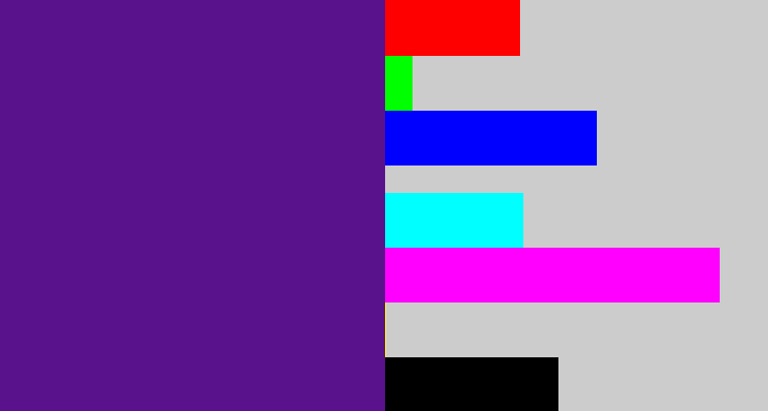 Hex color #59128b - royal purple