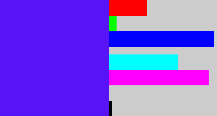 Hex color #5913f7 - purplish blue