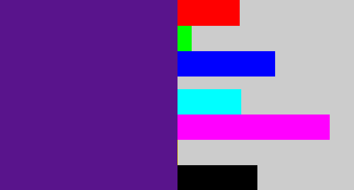Hex color #59148c - darkish purple