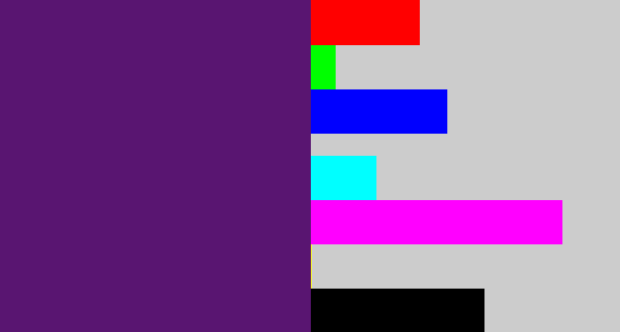 Hex color #591571 - royal purple