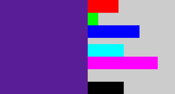 Hex color #591e97 - purple
