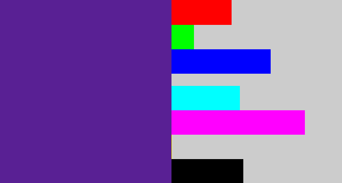 Hex color #592094 - purple