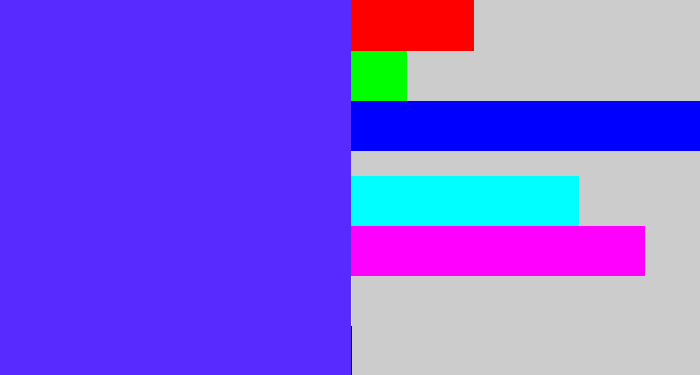 Hex color #592aff - purplish blue