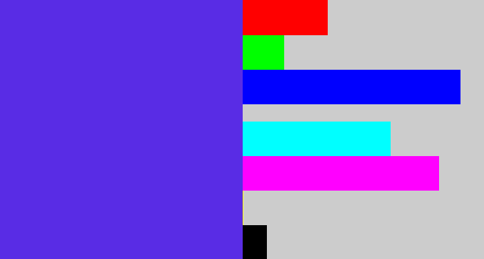 Hex color #592ce5 - purpley blue