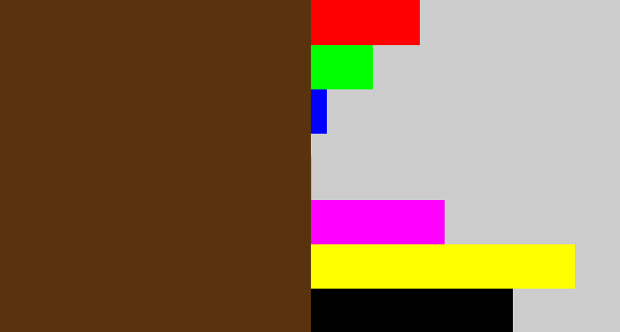 Hex color #59330d - brown