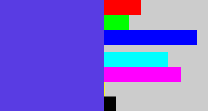 Hex color #593ce3 - purpley blue