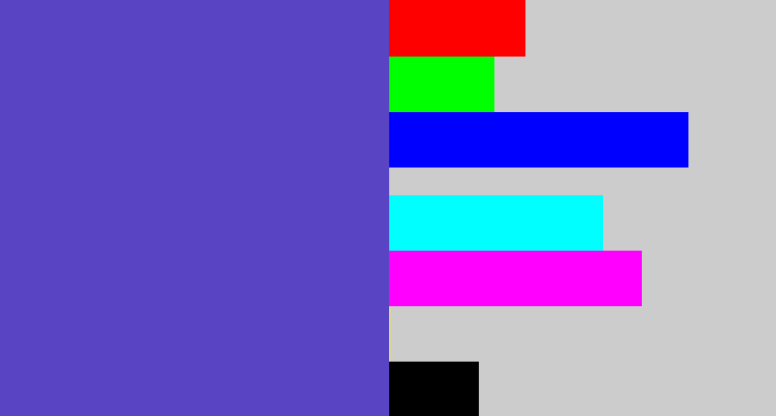 Hex color #5945c4 - bluey purple