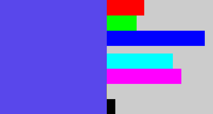 Hex color #5947eb - purpleish blue
