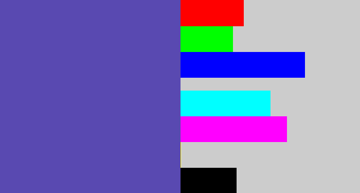 Hex color #5949b1 - bluey purple