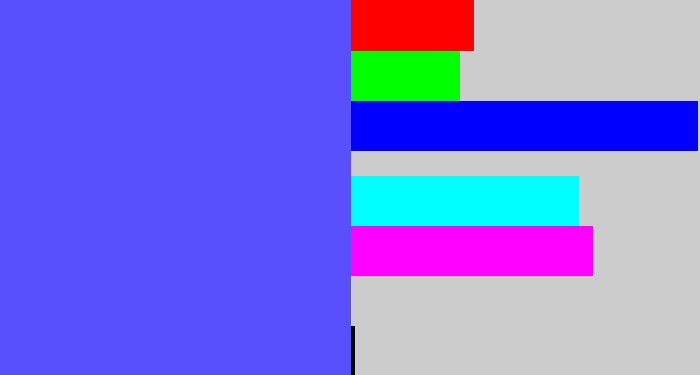 Hex color #594ffc - purpleish blue