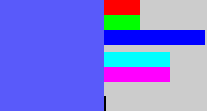 Hex color #595afa - purpleish blue