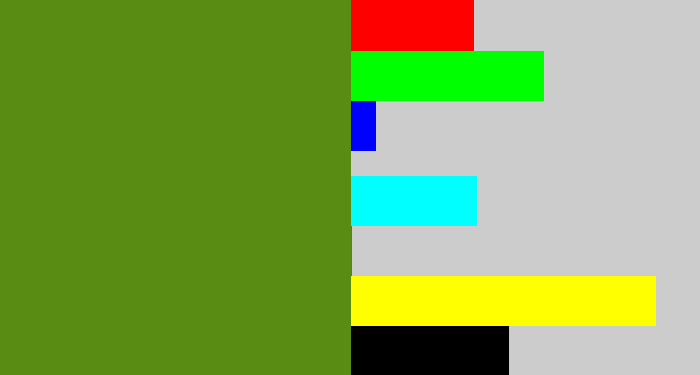 Hex color #598c12 - sap green