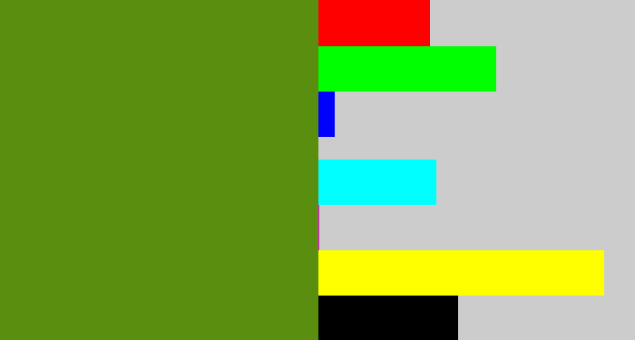 Hex color #598e0e - sap green