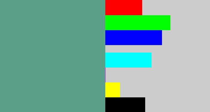 Hex color #599f89 - grey teal