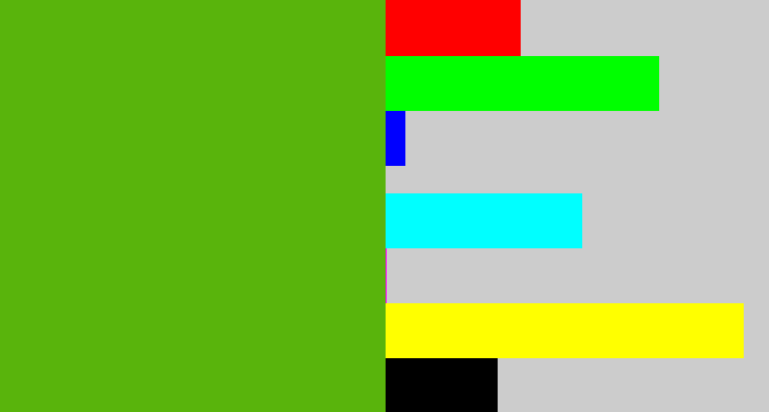 Hex color #59b40c - frog green