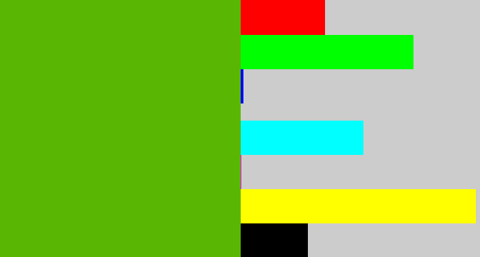 Hex color #59b703 - kermit green