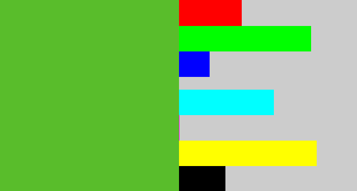 Hex color #59bd2b - grass