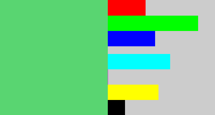 Hex color #59d571 - lightish green