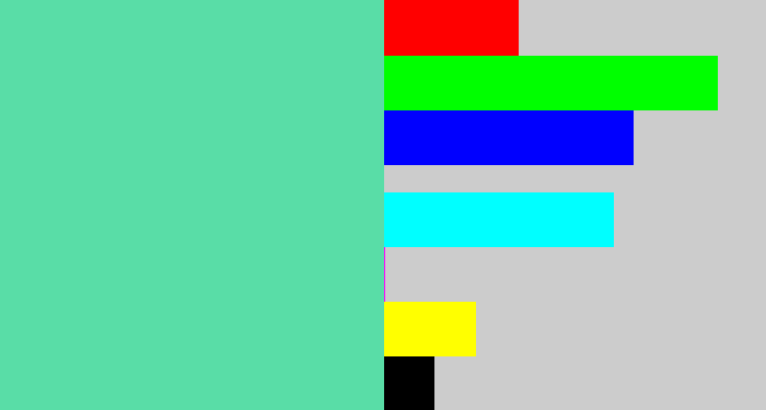 Hex color #59dda7 - light greenish blue